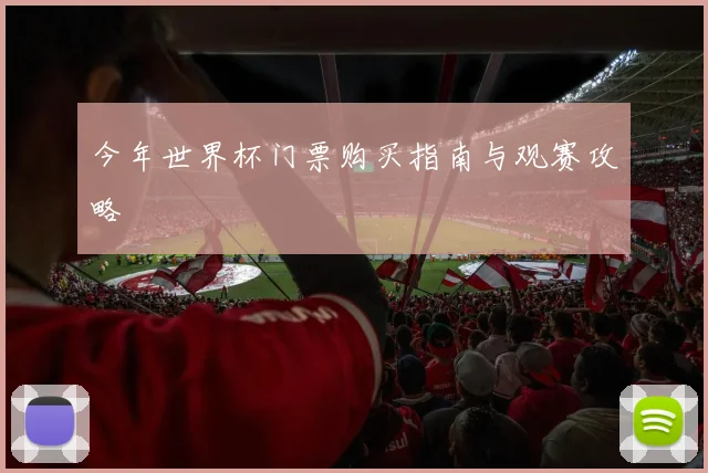 今年世界杯门票购买指南与观赛攻略